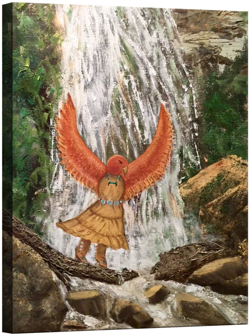 Hawk Woman's Water Dance on Canvas